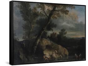 Sea Landscape with Robbers-Salvatore Rosa-Framed Stretched Canvas