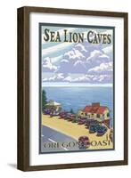 Sea Lion Caves, Oregon-Lantern Press-Framed Art Print