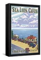Sea Lion Caves, Oregon-Lantern Press-Framed Stretched Canvas