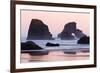 Sea Lion Rock from Indian Beach at sunset, Ecola State Park, Oregon-Adam Jones-Framed Photographic Print