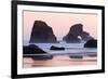 Sea Lion Rock from Indian Beach at sunset, Ecola State Park, Oregon-Adam Jones-Framed Photographic Print