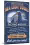 Sea Lion - Vintage Sign-Lantern Press-Mounted Art Print