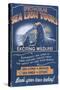 Sea Lion - Vintage Sign-Lantern Press-Stretched Canvas