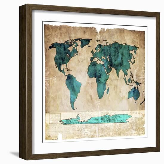 Sea Map I-LightBoxJournal-Framed Giclee Print