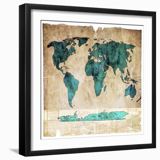 Sea Map I-LightBoxJournal-Framed Giclee Print