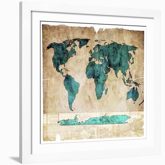 Sea Map I-LightBoxJournal-Framed Giclee Print