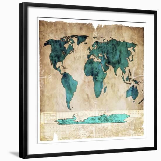 Sea Map I-LightBoxJournal-Framed Giclee Print
