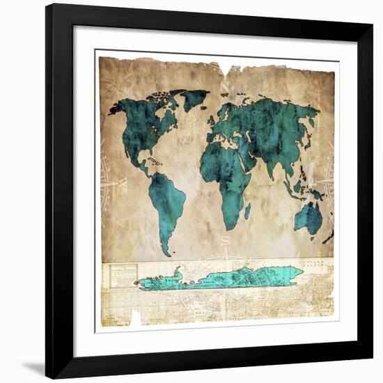 Sea Map I-LightBoxJournal-Framed Giclee Print