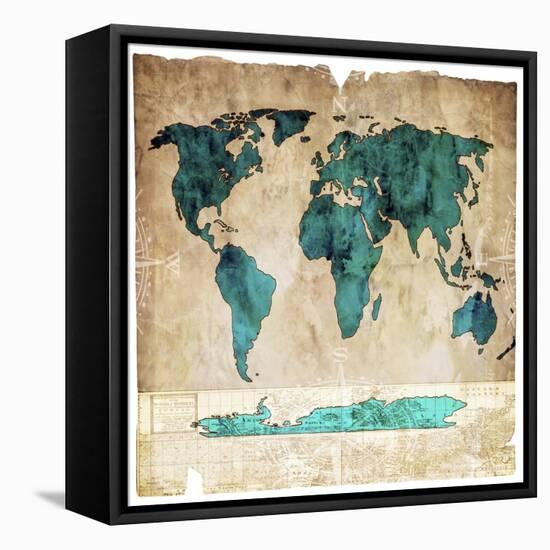 Sea Map I-LightBoxJournal-Framed Stretched Canvas