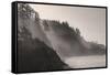 Sea mist rises along Indian Beach at Ecola State Park in Cannon Beach, Oregon, USA-Chuck Haney-Framed Stretched Canvas