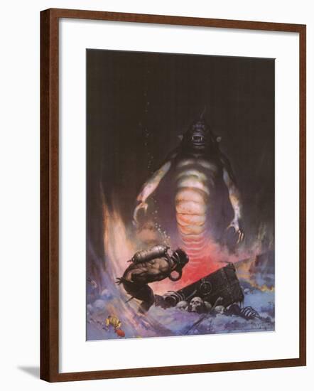 Sea Monster (cover art for Eerie #3 and Creepy #97)-Frank Frazetta-Framed Art Print