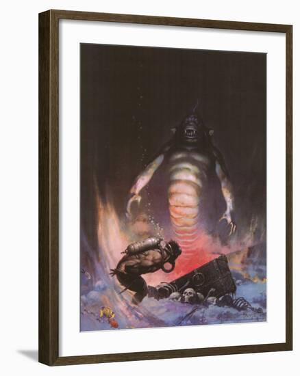 Sea Monster (cover art for Eerie #3 and Creepy #97)-Frank Frazetta-Framed Art Print