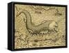 Sea Monster, Engraving from Universal Cosmology-Andre Thevet-Framed Stretched Canvas