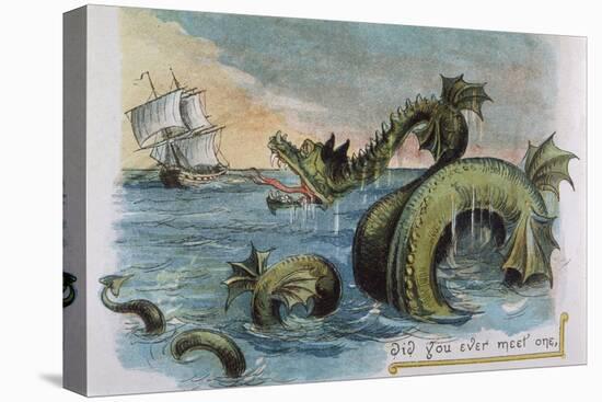 Sea Monster Looks at a Sailing Ship-R. Andre-Stretched Canvas