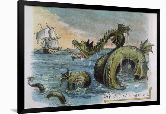 Sea Monster Looks at a Sailing Ship-R. Andre-Framed Photographic Print