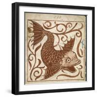 Sea Monster (W/C on Paper)-William De Morgan-Framed Giclee Print