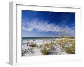 Sea Oats and White Sand Dunes-James Randklev-Framed Photographic Print