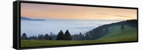 Sea of Fog, View from Schauinsland Mountain, Black Forest, Baden Wurttemberg, Germany, Europe-Markus Lange-Framed Stretched Canvas