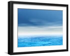 Sea or Ocean Water Waves and Sky Cloudscape-bestdesign36-Framed Photographic Print