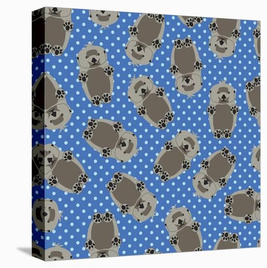 Sea Otters-Joanne Paynter Design-Stretched Canvas