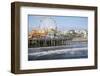 Sea, pier and ferris wheel, Santa Monica, California, United States of America, North America-Peter Groenendijk-Framed Photographic Print