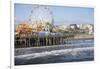 Sea, pier and ferris wheel, Santa Monica, California, United States of America, North America-Peter Groenendijk-Framed Photographic Print