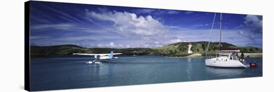 Sea Plane and Yacht, Hamilton Island, Great Barrier Reef, Queensland, Australia, Pacific-null-Stretched Canvas
