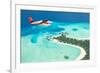 Sea Plane Flying above Maldives Islands-Jag_cz-Framed Photographic Print