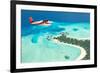 Sea Plane Flying above Maldives Islands-Jag_cz-Framed Photographic Print