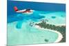 Sea Plane Flying above Maldives Islands-Jag_cz-Mounted Photographic Print