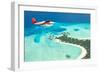 Sea Plane Flying above Maldives Islands-Jag_cz-Framed Photographic Print