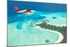 Sea Plane Flying above Maldives Islands-Jag_cz-Mounted Photographic Print