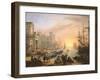 Sea Port at Sunset, 1639-Claude Lorraine-Framed Giclee Print