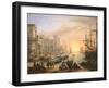 Sea Port at Sunset, 1639-Claude Lorraine-Framed Giclee Print