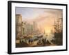 Sea Port at Sunset, 1639-Claude Lorraine-Framed Giclee Print