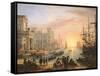 Sea Port at Sunset, 1639-Claude Lorraine-Framed Stretched Canvas