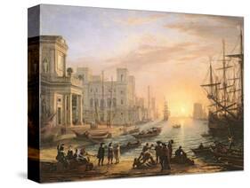 Sea Port at Sunset, 1639-Claude Lorraine-Stretched Canvas