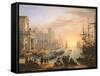 Sea Port at Sunset, 1639-Claude Lorraine-Framed Stretched Canvas