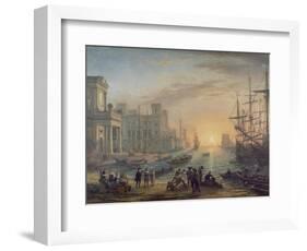 Sea Port at Sunset, 1639-Claude Lorraine-Framed Giclee Print