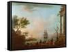 Sea Port, Sunrise, 1757-Claude Joseph Vernet-Framed Stretched Canvas