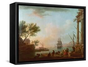 Sea Port, Sunrise, 1757-Claude Joseph Vernet-Framed Stretched Canvas