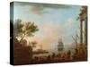 Sea Port, Sunrise, 1757-Claude Joseph Vernet-Stretched Canvas