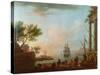 Sea Port, Sunrise, 1757-Claude Joseph Vernet-Stretched Canvas