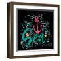 Sea Print T-Shirts for Summer. Vector Illustration. Hand Lettering. Contour Drawing.-Karma3-Framed Art Print