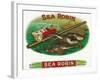 Sea Robin Brand Cigar Box Label, Fishing-Lantern Press-Framed Art Print