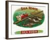 Sea Robin Brand Cigar Box Label, Fishing-Lantern Press-Framed Art Print