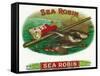 Sea Robin Brand Cigar Box Label, Fishing-Lantern Press-Framed Stretched Canvas