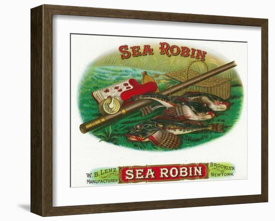 Sea Robin Brand Cigar Box Label, Fishing-Lantern Press-Framed Art Print