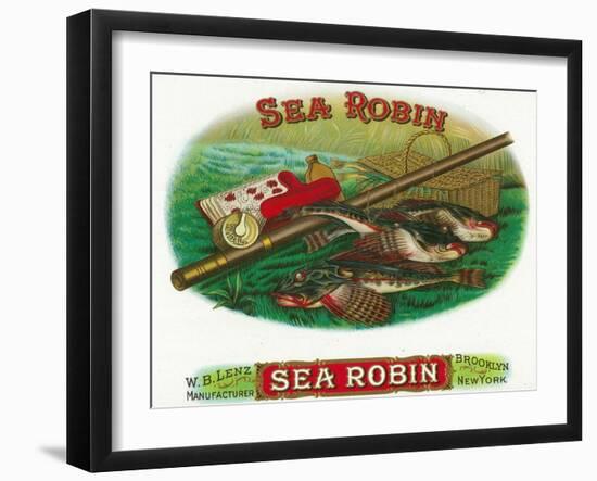 Sea Robin Brand Cigar Box Label, Fishing-Lantern Press-Framed Art Print