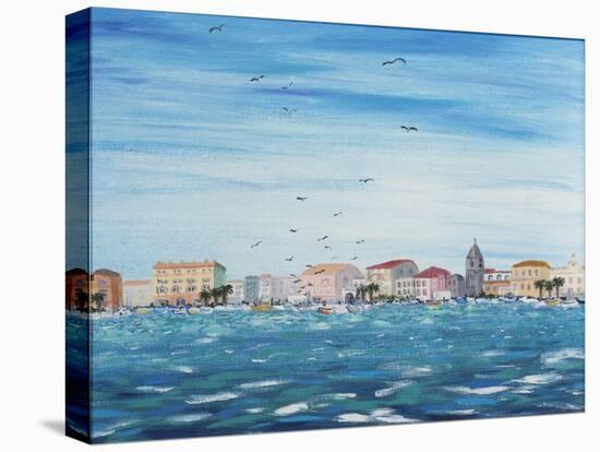 Sea Scene with Houses, 1995-Carolyn Hubbard-Ford-Stretched Canvas